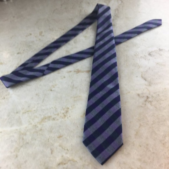 1901 Silk / Wool Blue Purple Regiment Tie - Picture 4 of 10
